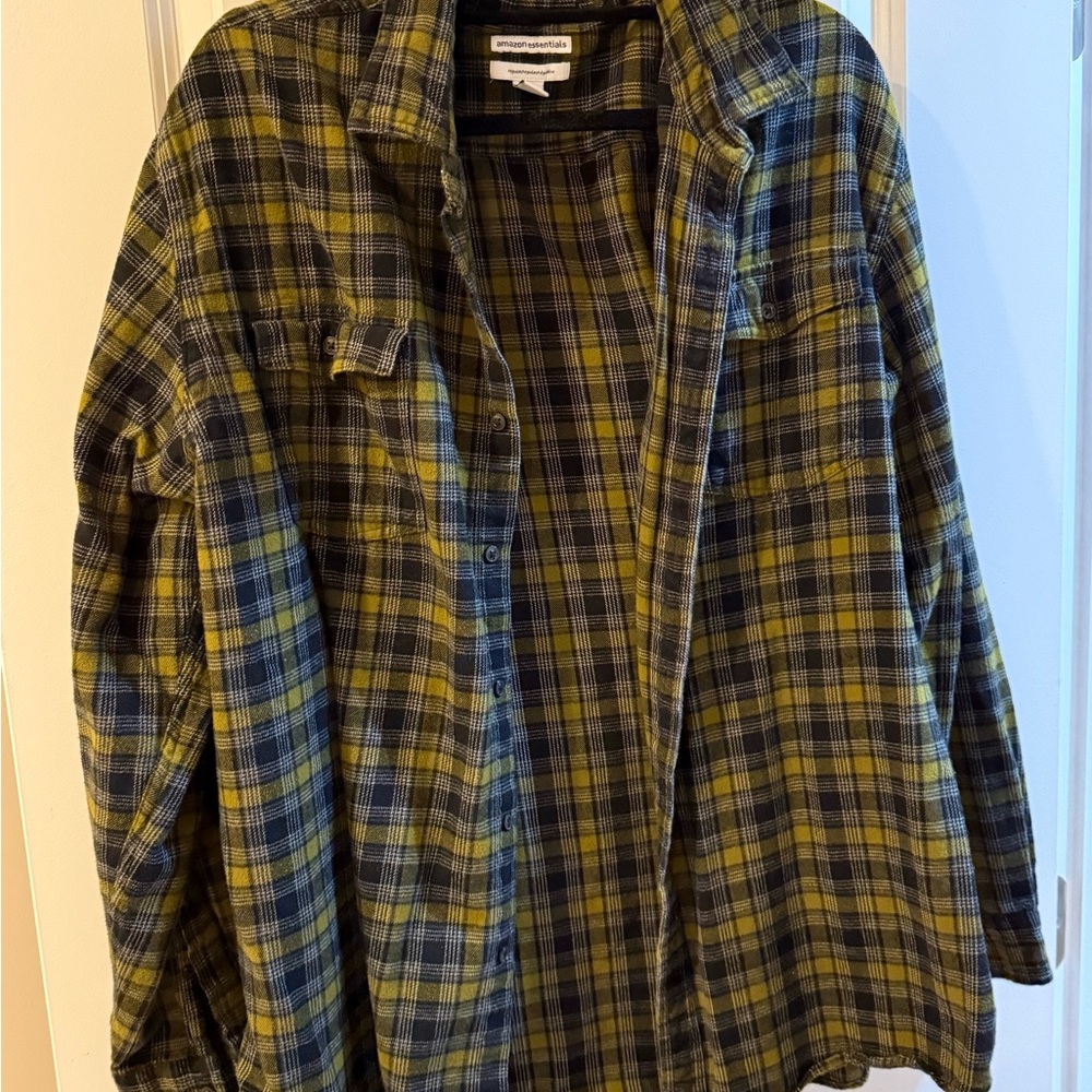 Men's Green Plaid Casual Button Down Shirt